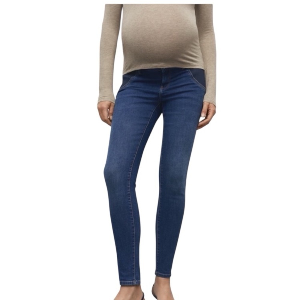 Mango Maternity Skinny Blue Jeans Mid Rise New Size 6